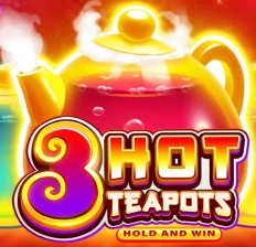 Game thumbnail or logo for the "3 Hot Teapots" slot machine available to play at CrownGreen Casino