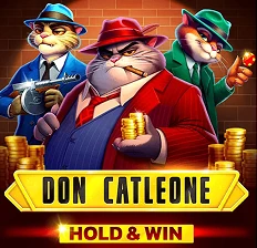 Game thumbnail or promotional art for the "Don Catleone" slot, featuring an immersive 1930s underworld theme available at CrownGreen Casino