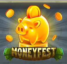 Game thumbnail or logo for the "Moneyfest" slot machine, emphasizing cash and wealth themes available at CrownGreen Casino